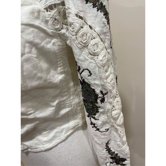 Free People Delia Embroidered Top Size M - Picture 4 of 5